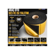 Araç Oto Ses Isı Yalıtım 40cmx10metre 6mm Yapışkanlı Kauçuk İzolasyon Malzemesi Bant Marketim