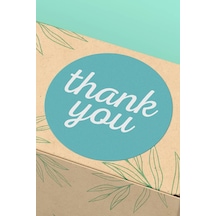 Turkuaz Thank You Hediye Kargo Paketleme Sticker 3x3cm St2127 Çok Renkli