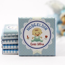 Dark Brown Hoşgeldin Bebek Çikolatası İsim Yazılabilen Hediye Çikolata EBK2 150 Adet