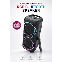 Aşınabilir Mikrofonlu 50w Led Işıklı Bluetooth Hoparlör Seti