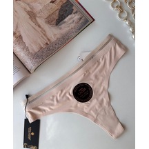 Orijinal Lazer Kesim Spandex Invisible Dikişsiz Transparan Detayl Pudra