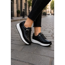 Moda Onn Kadın Sneakers Spor Ayakkabı Günlük Rahat Şık Modern Kalın Tabanlı Casual Ayakkabı Siyah