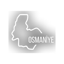 Osmaniye Harita Araba Sticker 17x17 Cm Beyaz