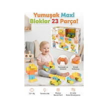 Yumuşak Maxi Bloklar 23 Parça - Esnek Güvenli Eğitici Bebek Oyuncağı 12+ Ay