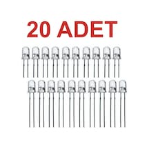 20 Adet 5mm Beyaz Led Rodevino