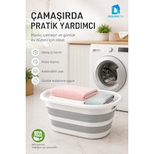Katlanır Sele 27 Lt Ev Dolap Banyo Düzenleyici Organizer Beyaz-gri