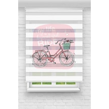 Perdeoutlet38 Enxboy Bisiklet Dijital Baskılı Zebra Perde-cocuk Odası-stor Perde Renkli