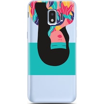 Samsung Uyumlu J2 Pro Ters Kafa Tasarımlı Süper Şeffaf Telefon Kılıfı Çok Renkli