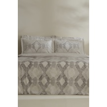 Karaca Home Chain %100 Pamuk 120 Tel Çift Kişilik Saten Nevresim Takımı Gri Gri