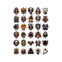 30 Adet Korkunç Gamer Sticker Seti - Laptop Telefon Kılıfı İçin Çok Renkli