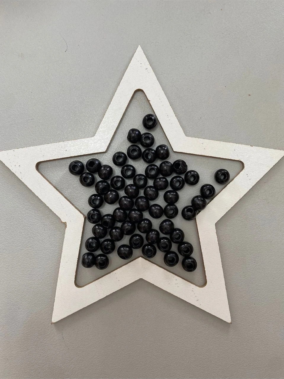 10 Mm Siyah Renkli Ahşap Boncuk - 100 Grm. 300 Adet