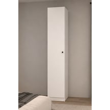 Prestij No.1 Kapaklı Beş Raflı Bazalı Giysi Dolabı Gardırop Beyaz