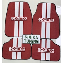 Sparco Kırmızı Dekor Oto Halı Paspas Üniversal Yıkanabilir Her Araca Uyumlu