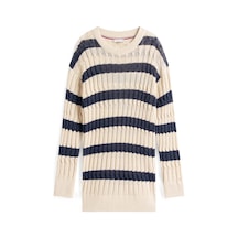Tommy Hilfiger Lınen Cable Ls C-nk, 0an Bej Kadın Kazak