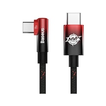 Baseus Mvp 2 Elbow 100w Type-c To Type-c Ultra Hızlı Şarj Ve Data Kablosu Kırmızı 1m