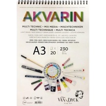 Van Dyck Spiralli Çizim Blok Akvarin A3 230 G 20 Yaprak