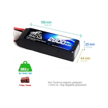 Leopard Power 2600 mAh 14.8V 4S 40C Lityum Polimer Lipo Batarya Pil T Plug