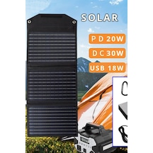 Konfulon Sh-03 30w Hızlı Şarj Taşınabilir Güneş Enerji Paneli Şarj İstasyonu - Siyah siyah