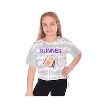 Toontoy Kids Toontoy Kız Çocuk Runner Baskılı Batikli Tişört Yeşil