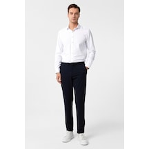 Süvari Lacivert Slim Fit Düz Jogger Pantolon-35418 Lacivert