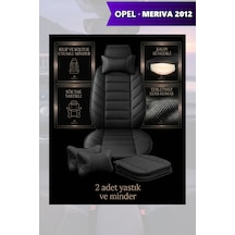 Opel Meriva 2012 Uyumlu Siyah Renk Premium Lüks 2 Adet Minder Ve Yastık