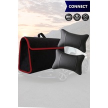 Connect Uyumlu Koltuk Yastığı Siyah Renk Bagaj Çantası Lüks Model