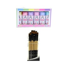 Akrilik Boya İnci Set 6x70ml + Fırça Set 6