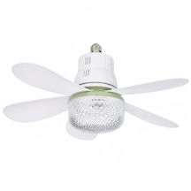 Tavan Fanı + Led Aydınlatma E27 Duy 3 Kademeli Kumandalı Sessiz Mini Tavan Vantilatörü 520mm
