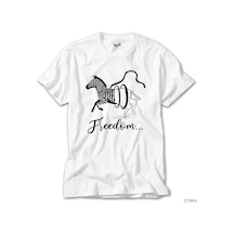 Freedom Zebra Beyaz Tişört Beyaz