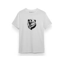 Angry Bear Icon Beyaz Kısa Kol Erkek Tshirt 001
