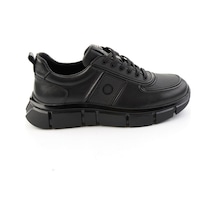 Bambi Siyah Hakiki Deri Erkek Sneaker E01398013541