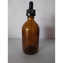 100Ml Cam Amber İnce Damlalıklı Çocuk Kilitli Kapak Siyah 10 A...