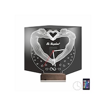 Luvivia Sevgiliye Hediye Kalp V1 Kişiye Özel Saatli 3d Lamba - Masa Gece Lambası