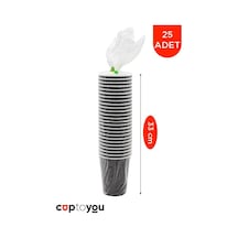 25 Adet Siyah Çift Duvarlı Kahve Bardağı 8 Oz, Küçük Kağıt Çay Bardakları 250 Ml, Soğuk Ve Sıcak İçecekler, Waffle Siyah Aeropress