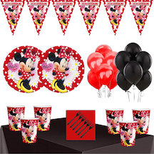 Kırmızı Minnie Mouse Tema Doğum Günü Parti Seti Süsler N11.2695