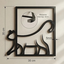 Modern Kedi Duvar Tablosu Mdf Lazer Kesim Minimal Kedi Figürlü Duvar Süsü Şık Dekor