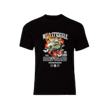 Yılan Baskılı Tişört Fame Stoned Gang Collection New Season Tshirt SIYAH