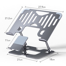 2 Si 1 Arada Laptop Ve Telefon Standı Alümetal Ayarlanabilir,katlanabilir,ergonomik Yükseltici 56
