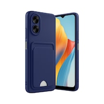 Oppo A38 Kılıf Kelvin Kartvizitli Silikon - Lacivert -