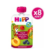 Hipp Organik Orman Meyveli Şeftalili Elma Püresi 100 G 8'li Paket