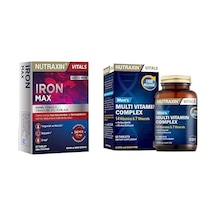 Iron Max 17 Mg 30 Tablet - Demir, C Vitamini, B6 Vitamini, Folik Asit, B12 Ve Nutraxin Men's Multi Vitamin Complex 60 Tablet Takviye Edici Gıda