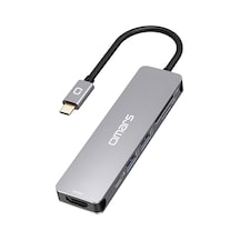 Omars 6 OMHUBSG2U6PLX-1 Port Type-C Usb 3.1 Pd 4K HDMI SD/TF Kart Uyumlu Hub Dönüştürücü Adaptör