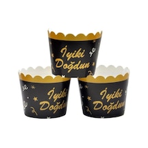 Cupcake Kapsül Yazılı İyi Ki Doğdun 12li Altın