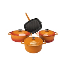 Lava Turka 7 Parça Döküm Turuncu Tencere Seti