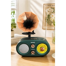 Nns Ns-803bt Yeşil Retro Radyo Bluetooth Hoparlör Usb Tf Kart Şarjlı Nostaljik Radyo