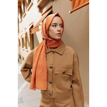 Armine Tencel İpek Kaligrafi Desen Şal 32106 Turuncu