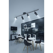 Spoti Modern Tasarım Salon - Mutfak - Banyo Spot Ledli Sıralı Avize Siyah, 80 Cm, 3000, Kelvin Diğer