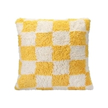 Pop Plaid Dokuma Yastık Sarı 45x45cm Açık Indigo