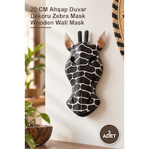 3 Adet Ahşap Duvara Asılan Zebra Maske 20 Cm Ahşap Duvar Dekoru Zebra Mask Wooden Wall Mask