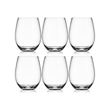 6 Adet Borosilikat Cam Bardak 6&apos Lı Set 500 Ml Su Ve Meşrubat Bardağı, Kokteyl Bardağı Açık Kırmızı